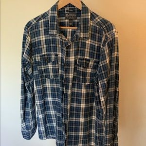 AMERICAN RAG Mens Plaid Classic Fit Dress Shirt